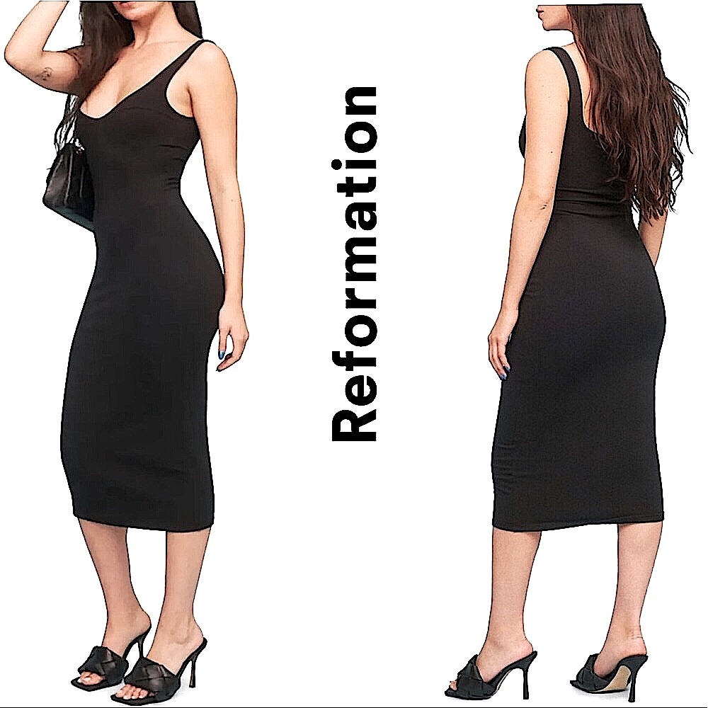 NWT Reformation Braun Bodycon Midi Dress, S